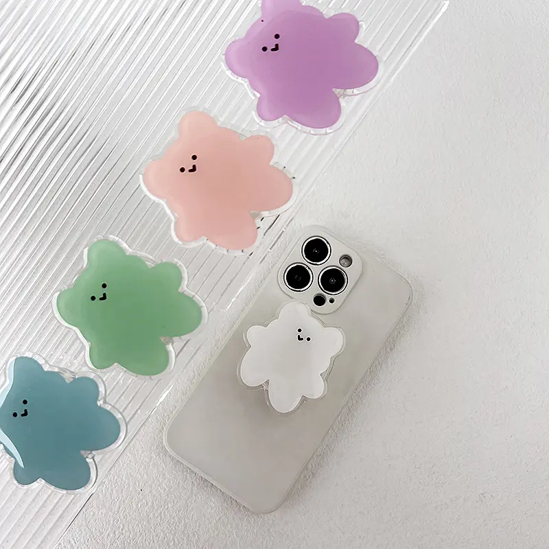 Acrylic Material Cartoon Cute Bear Design Phone Holder Foldable Grip
