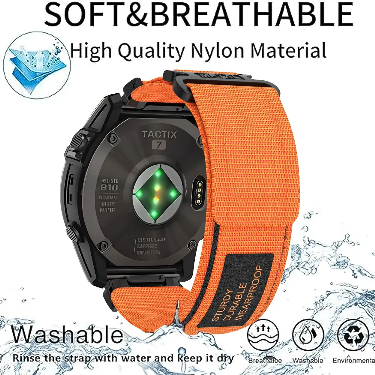 Sports Nylon Loop band for Garmin Watch Tactix 7Pro Fenix 7X 6X 7 5 6 Pro 5X Plus 3 3HR Bracelet for Garmin Band 26mm 22mm Strap