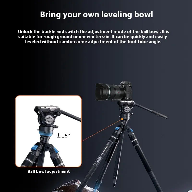 Srui  SVS60+S3 carbon fiber tripod set for single-lens mirror camera photography and video professional stable。