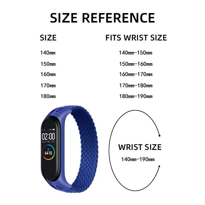 Bracelet for Xiaomi Mi band 6 7 Strap Nylon Braided solo loop pulseira bracelet Miband5 Wristband belt Mi band 5 4 3 6 correa