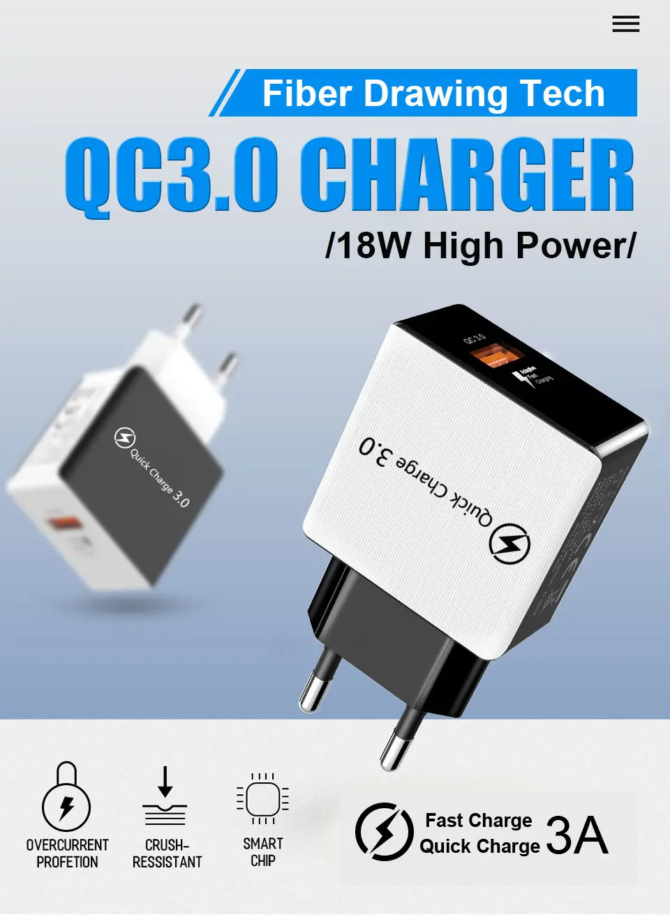 5V 3A USB Charger Quick Charge 3.0 4.0 Universal Fast Charging Power Adapter For iphone 11 Samsung  Xiaomi tablet fast charger