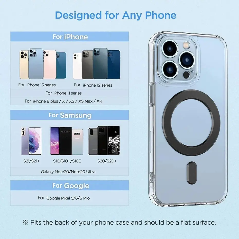 for Magnetic Ring Universal Sticker Support Wireless Charger for Car Holder Exclamation Mark 2 in 1 Magnet Ring