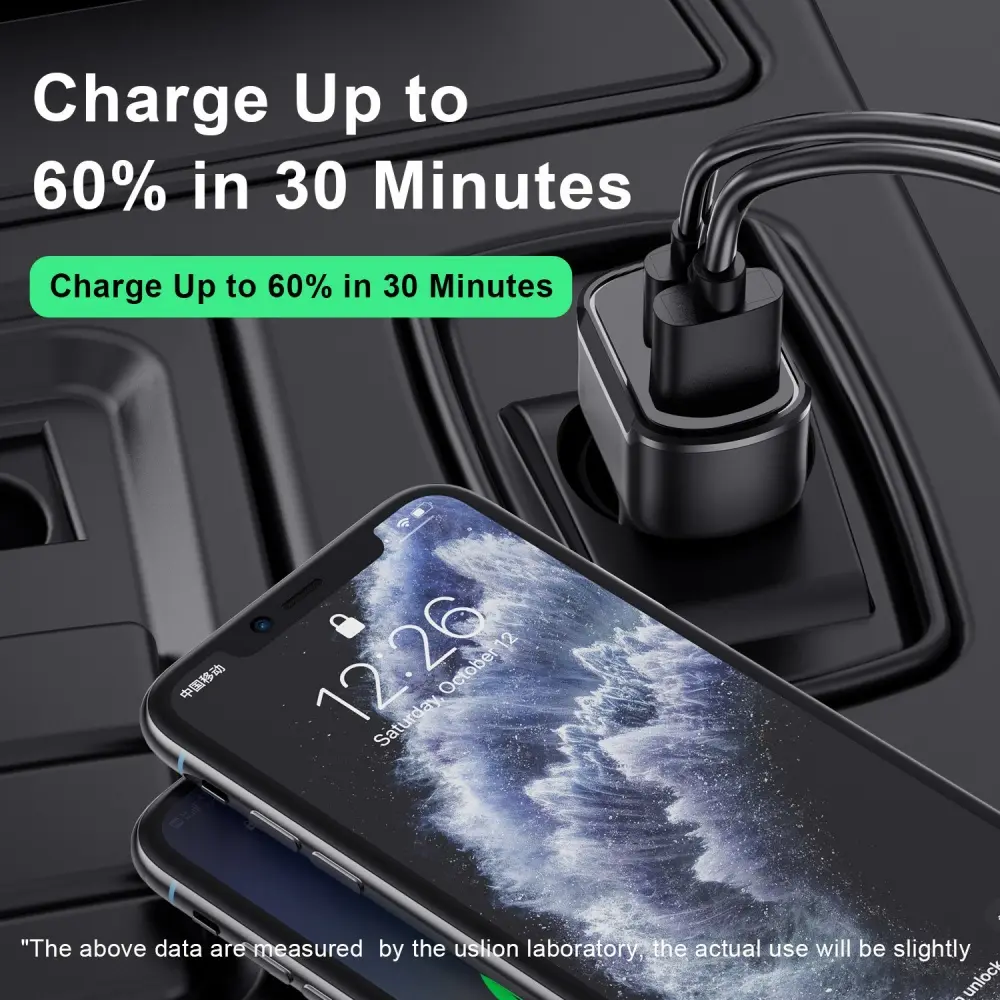 USB 30W Fast Charging Phone Type C Car Charger Quick Charge 3.0  Adapter for iPhone 13 12 11 Pro Max Redmi Huawei Samsung S21 S2