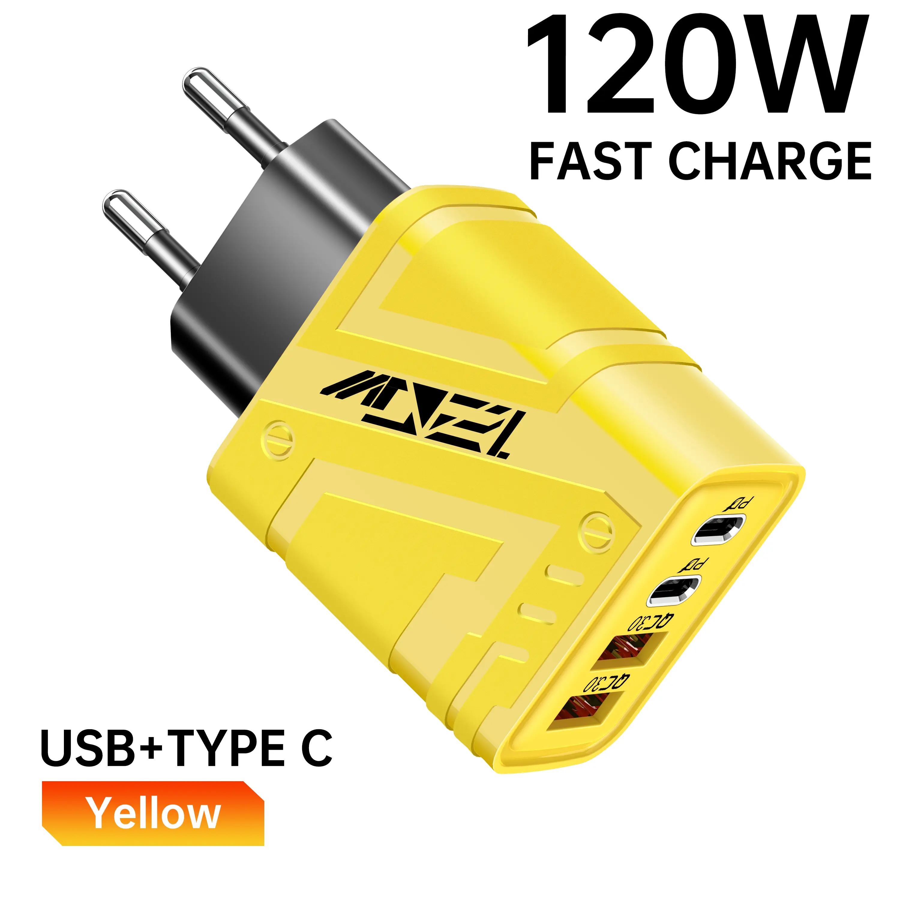 4 in 1 Fast Charging Charger 120W Multi Ports USB Type C Charger PD Mobile Phone Power Adapter For iPhone Xiaomi Huawei Charger
