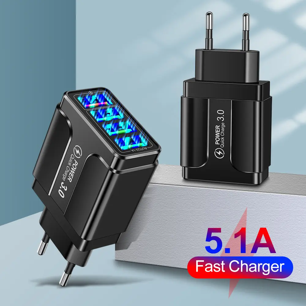 USB Multi Ports Wall Charger USB Fast Charging Charger Mobile Phone Power Adapter For Huawei Xiaomi iPhone Samsung Quick Charger