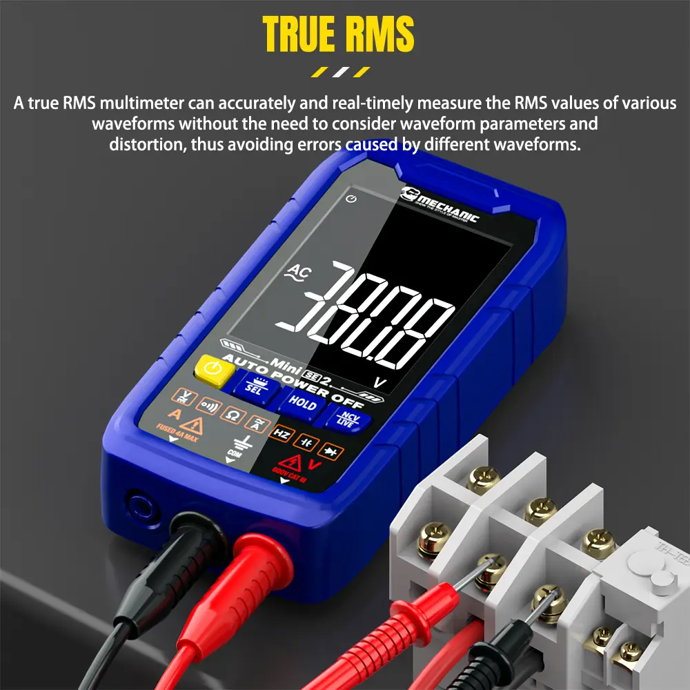 MECHANIC Smart Digital Multimeter True RMS Auto-Ranging AC/DC Voltage Current Tester for Home/Automotive/Electrical Maintenance​