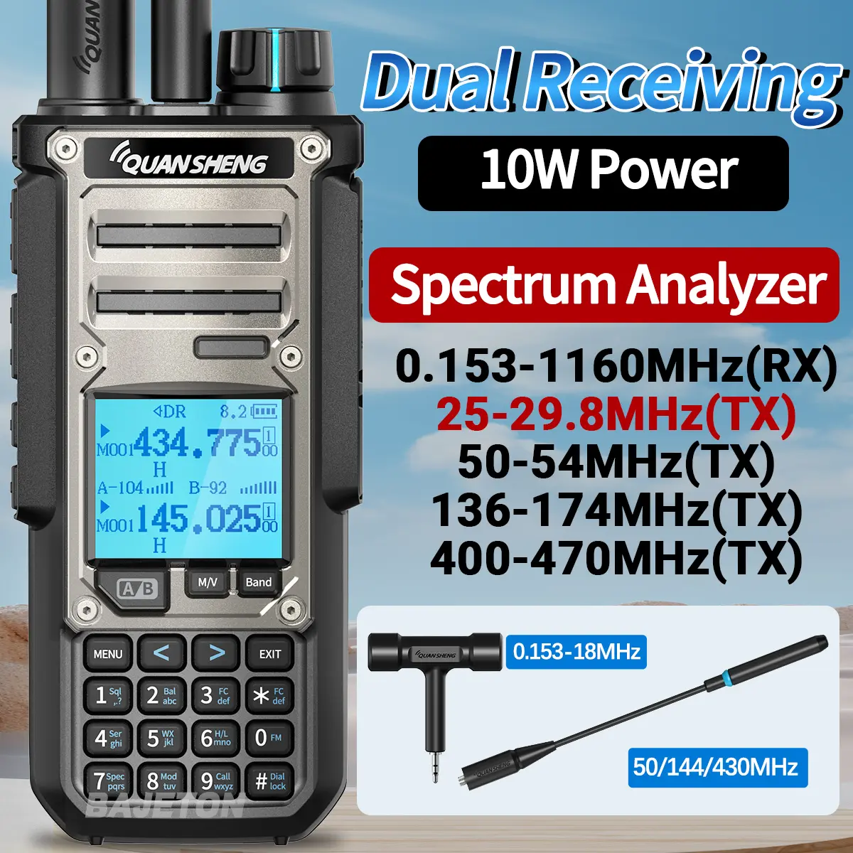 Quansheng TK11 8 Walkie Talkie Two Way Radio Portable Long Range 10W Transceiver Ham Amateur CB Shortwave Receiver NOAA TK11 5