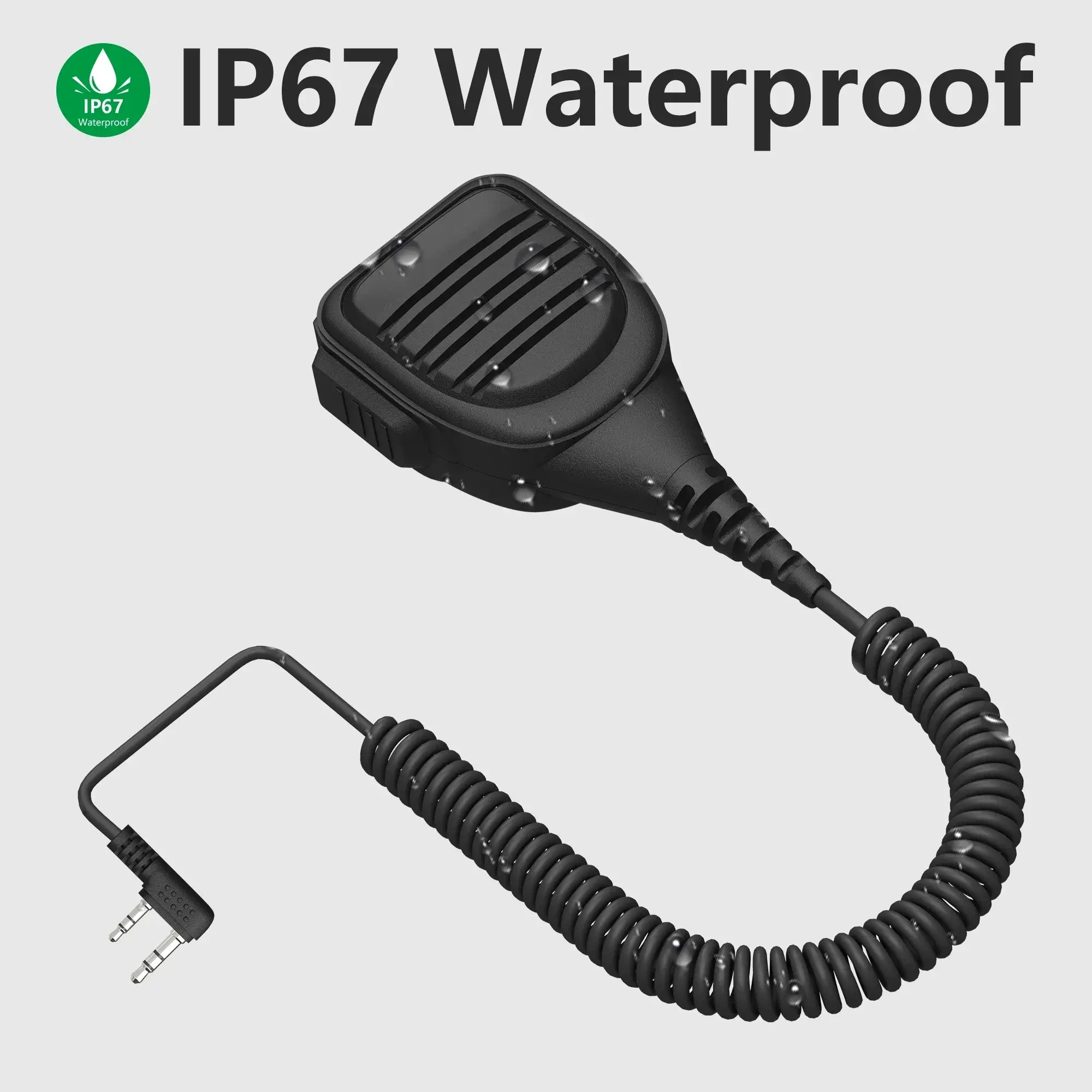 Microphone Speaker 2-Pin K Type Walkie Talkie Microphone Compatible With Baofeng UV-32 UV-25M Quansheng UVK6 TYT Two Way Radio