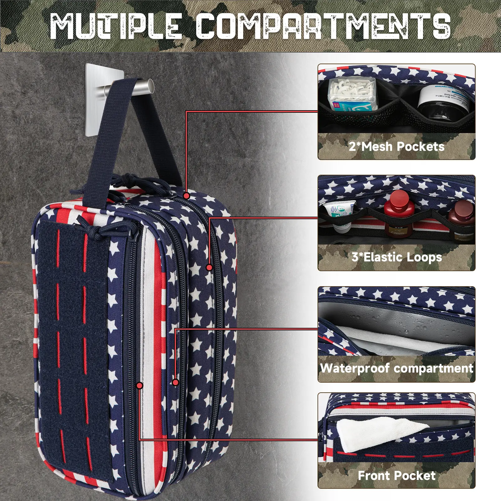 Tactical Toiletry Bag For Men Hygiene Bag Tool Molle Pouches Small Dopp Kit Mens Shaving Kit Travel shower Bag