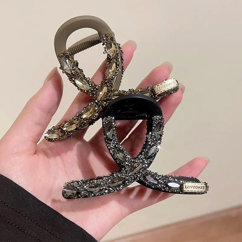 Elegant Women Crystal Hair Claw Crab Clips for Lady Rhinestone Hair Clip Luxurious Hair Accessories Clamps Ponytail Hairpins