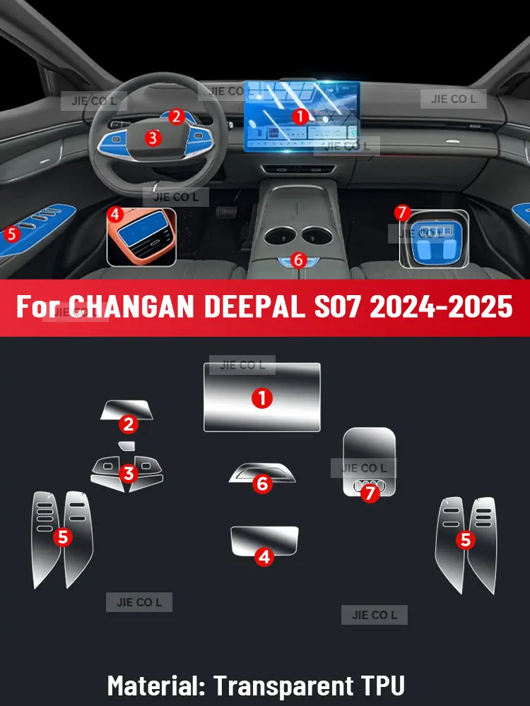 Anti-scratch Car Interior Center Console Media Dashboard Navigation TPU Protector Film For CHANGAN DEEPAL S07 2024 2025