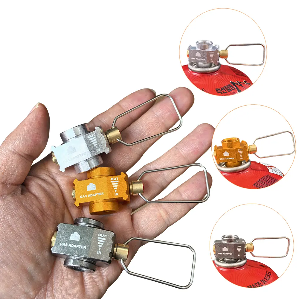 Gas Saver Plus Gas Burner Adapter Aluminum Alloy Convertor Shifter Refill Flat Tank Conversion Adapter Camping Gas Adaptor Valve