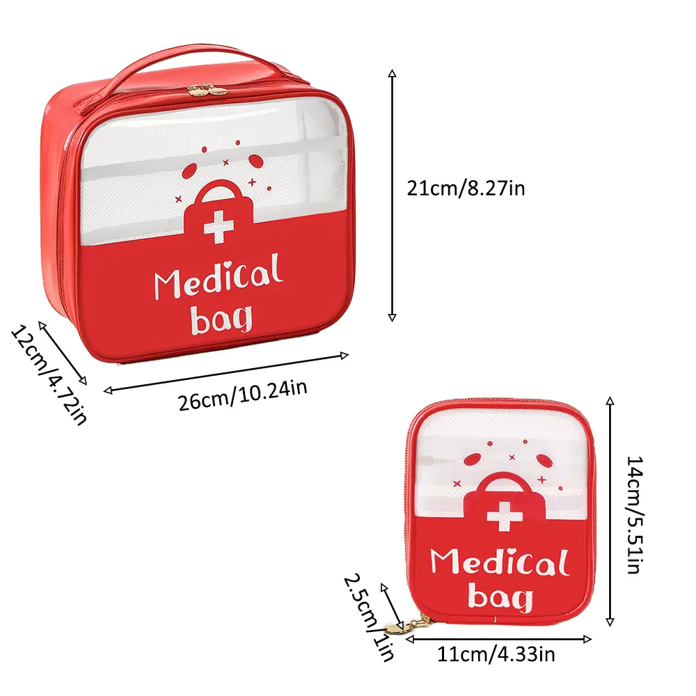 2 PCS Set First Aid Kit Pouch Outdoor Travel Medical Bag Portable Medical Bag Home Rescue Emergency Survival Kit Travel Storage