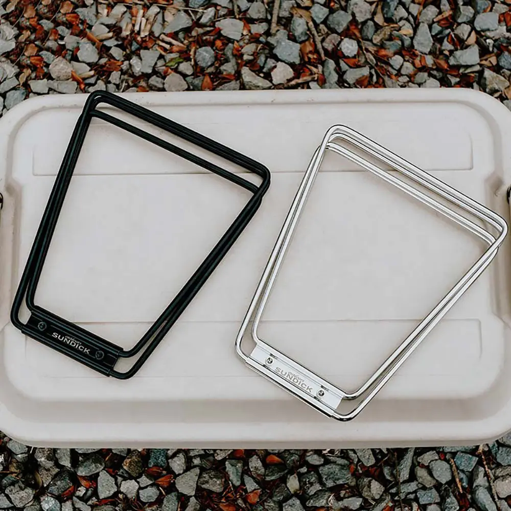 1PCS Camping Folding Cooler Box Stand Container Holder Shelf Outdoor Camping Supply Holder Folding Stand Ice Box Stand Black