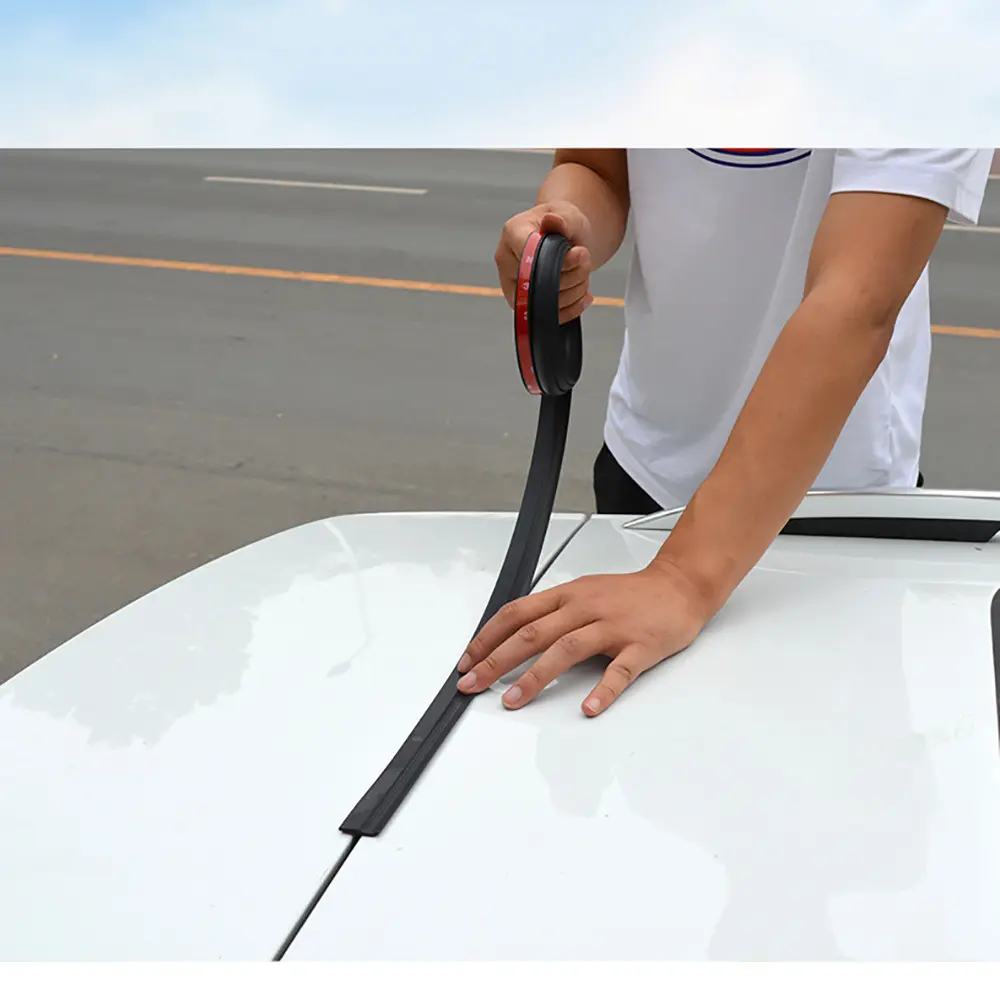Universal Car Auto Trunk Lid Gap Seal Strip Accessori Waterproof Rubber Hood Gap Filler Auto Engine Cover Seal Strip Black 1.6m