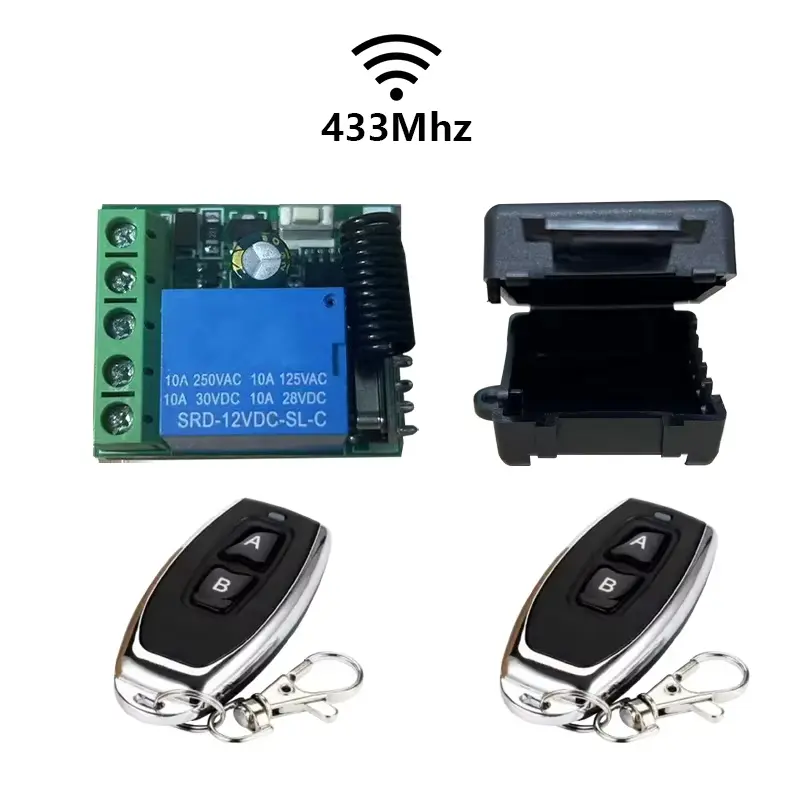 433Mhz Remote Control Wireless Switch DC 12V 1CH RF 10A Relay Receiver and 2CH Transmitter For Door Electromagnetic Lock