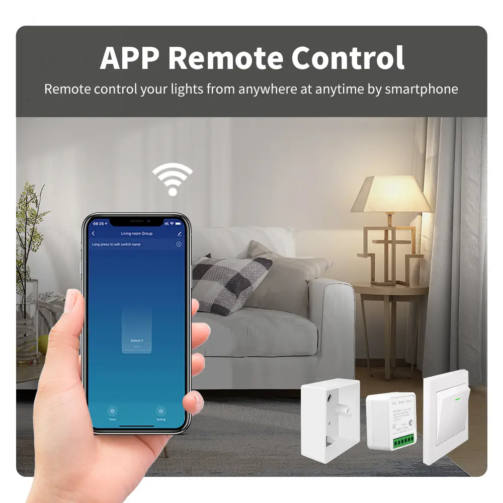 Wifi 16A Smart Light Switch DIY Switches Module Relay Supports 2 Way APP Voice Control with Tuya Smart Life Alexa Google Home
