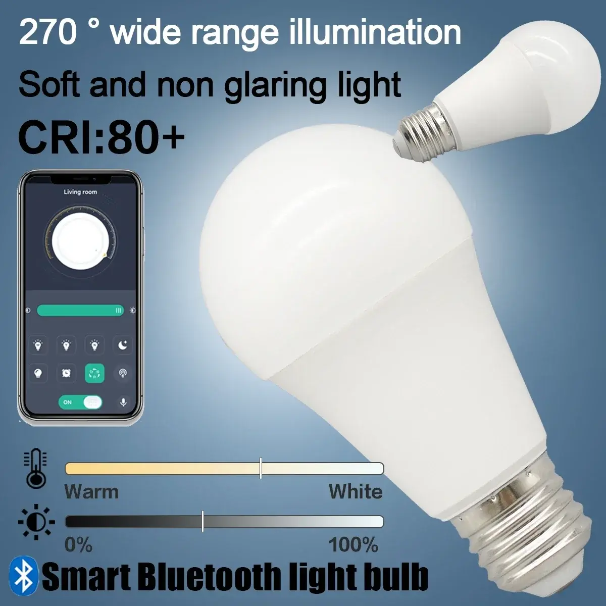 4-20PCS Dimmable LED Smart Light Bulb Lamps Bluetooth APP Voice E27 3000K 6500K Lighting 10W 220V for Bedroom Home Derec