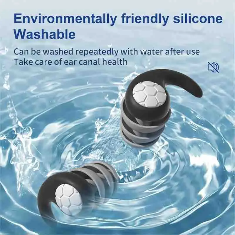 Soft Silicone Earplugs with Noise Cancellation, Waterproof, Comfortable To Wear, Suitable for Sleeping and Swimming