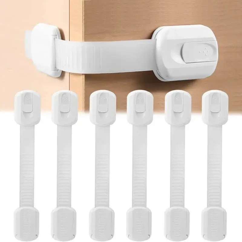 Multi-Purpose Child Safety Locks for Drawers/Cabinets/Fridge/Toilet | Anti-Pinch No Drill Design & Strong Adhesive