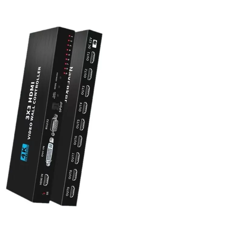 4K3x3HDMIDVI TV Video Screen Splicing Screen High Definition 4K Screen 2/4/6/8/9-Port Multi Screen Splicing
