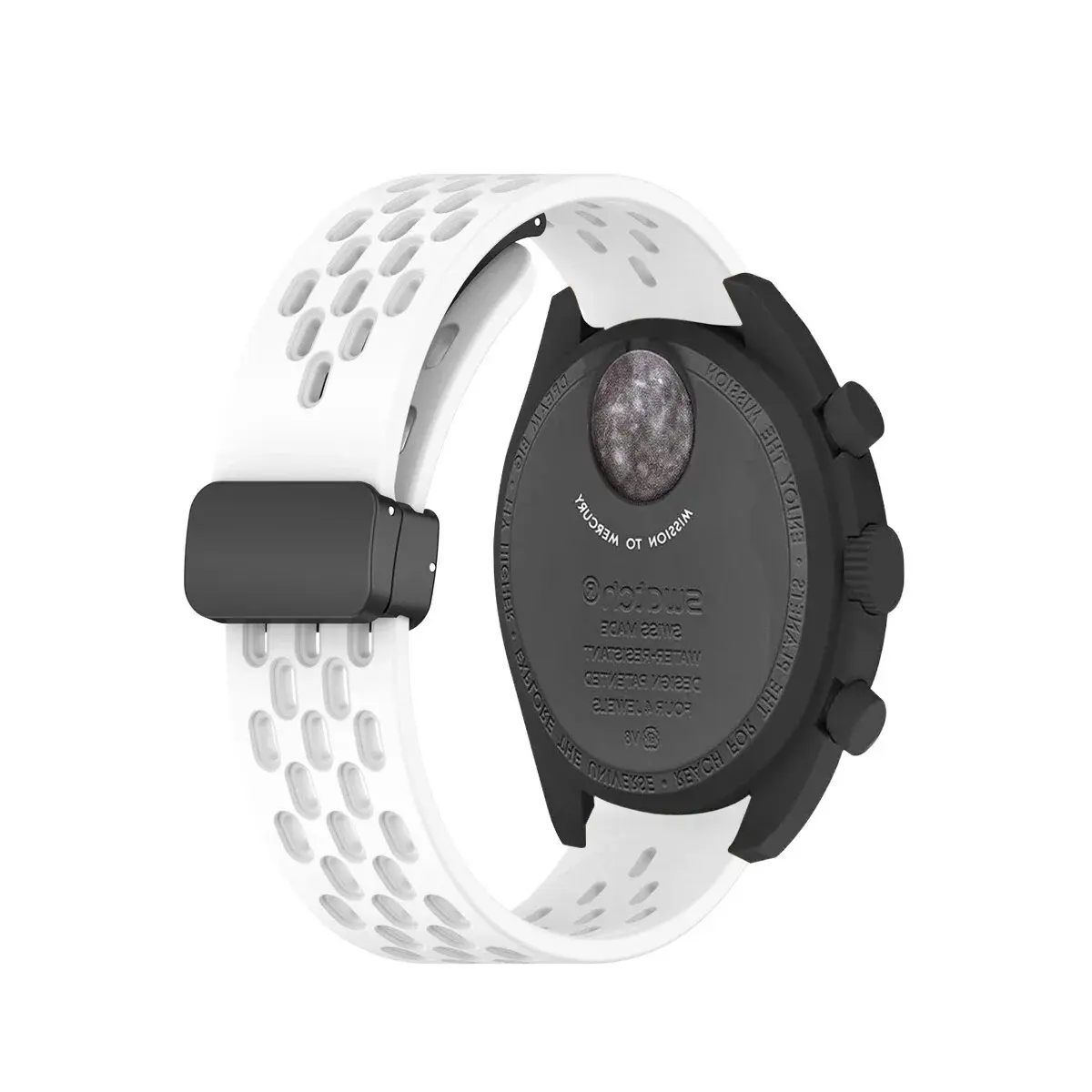 Silicone Strap For Omega X Swatch Joint MoonSwatch Planet Watch Band Metal Magnetic Buckle Wristband Replacement Bracelet Correa