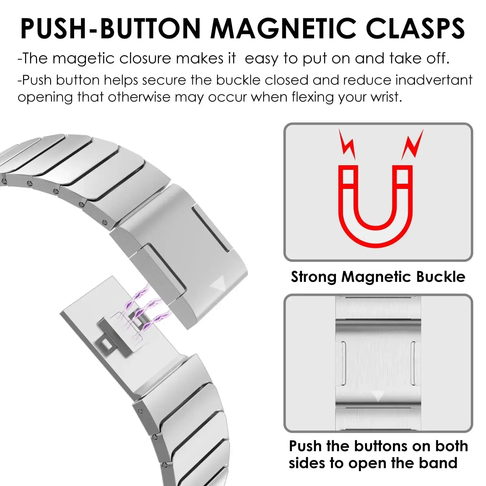No Gaps Magnetic Strap For Samsung Galaxy Watch 6 Classic 47mm 43mm 5Pro 45mm Luxury Stainless Steel Band For 6/5/4 40mm 44mm