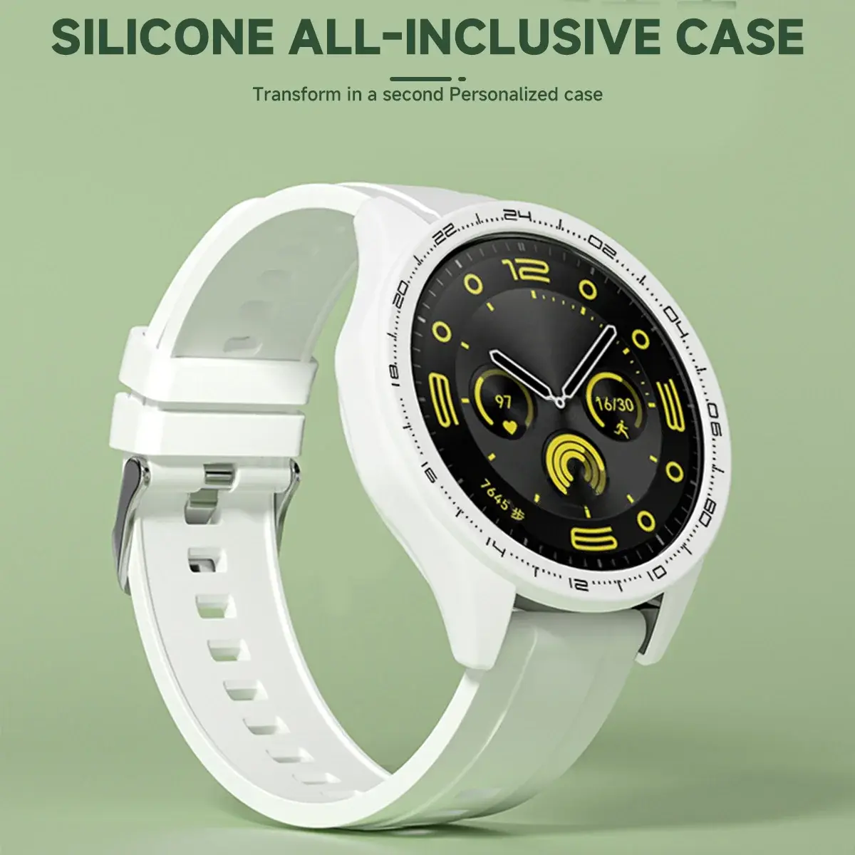 Silicone Case Watchband Soft Bezel Ring Frame Scale Case Protector Shell For Huawei GT4 46mm Bumper Cover GT 4 Band Wristband