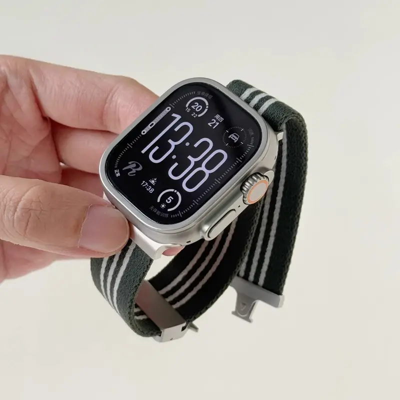 Nylon Strap for Apple Watch Band Ultra 2 49mm 10 9 8 7 46mm 45mm 41mm 44mm 42mm Braided Elastic Bracelet for IWatch Series 6 SE