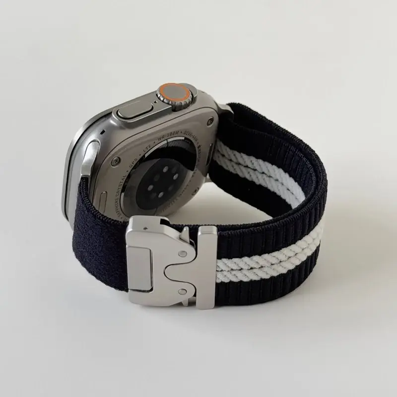 Nylon Strap for Apple Watch Band Ultra 2 49mm 10 9 8 7 46mm 45mm 41mm 44mm 42mm Braided Elastic Bracelet for IWatch Series 6 SE