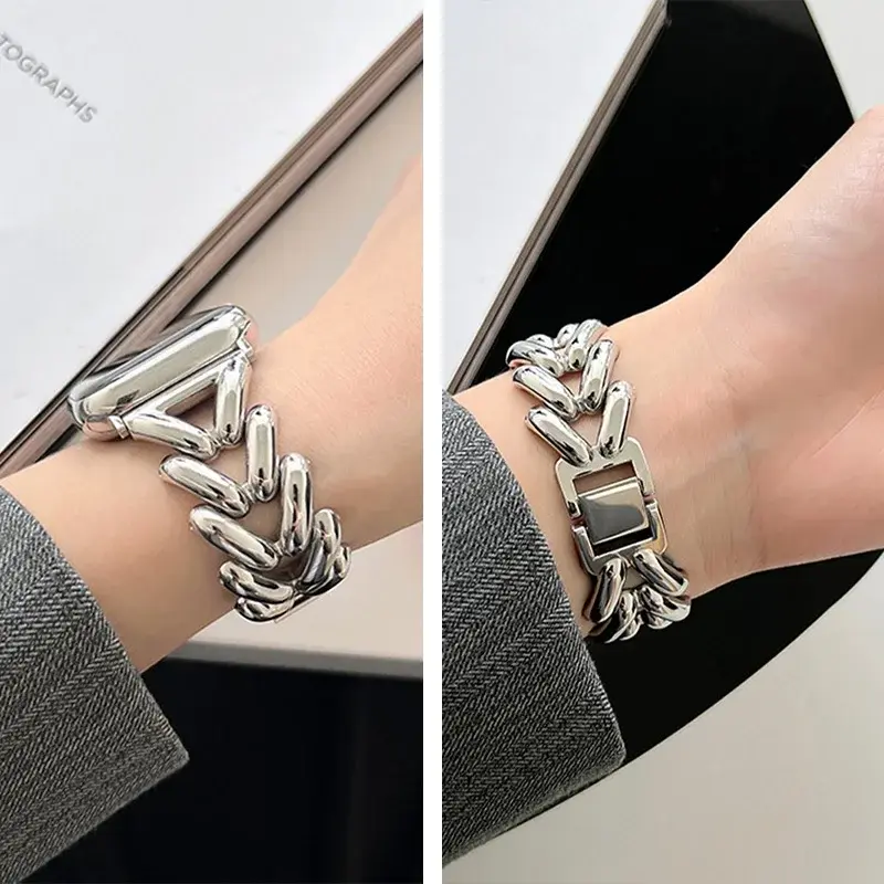 Luxury Love Heart Metal Strap for Samsung Galaxy Watch 7 6 5 4 40 44mm 6classic Active 2 Women Bracelet for Huawei GT2/3 Strap