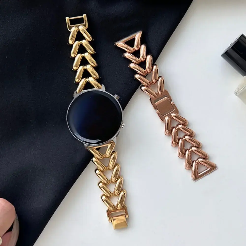 Luxury Love Heart Metal Strap for Samsung Galaxy Watch 7 6 5 4 40 44mm 6classic Active 2 Women Bracelet for Huawei GT2/3 Strap
