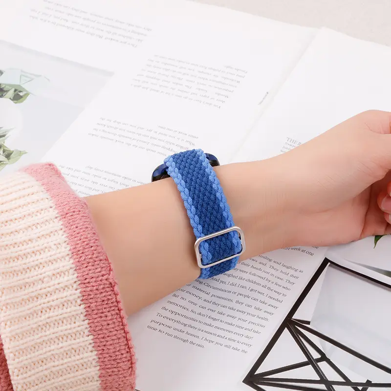 Braided Loop Strap For Apple watch Ultra Band 49mm 44mm 40mm 45mm 41mm 42mm 38mm Elastic Solo bracelet iWatch series 8 7 6 se 3