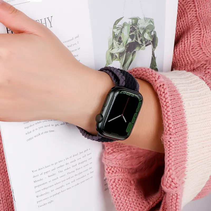 Braided Loop Strap For Apple watch Ultra Band 49mm 44mm 40mm 45mm 41mm 42mm 38mm Elastic Solo bracelet iWatch series 8 7 6 se 3