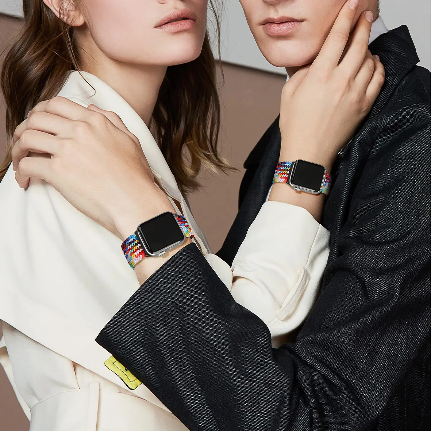 Braided Loop Strap For Apple watch Ultra Band 49mm 44mm 40mm 45mm 41mm 42mm 38mm Elastic Solo bracelet iWatch series 8 7 6 se 3
