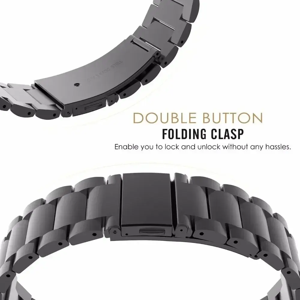 20mm 22mm 18mm 24mm Stainless Steel Strap for Samsung Galaxy Watch band 6 5 4 Classic Metal Bracelet for Huawei GT3 4Pro Amazfit