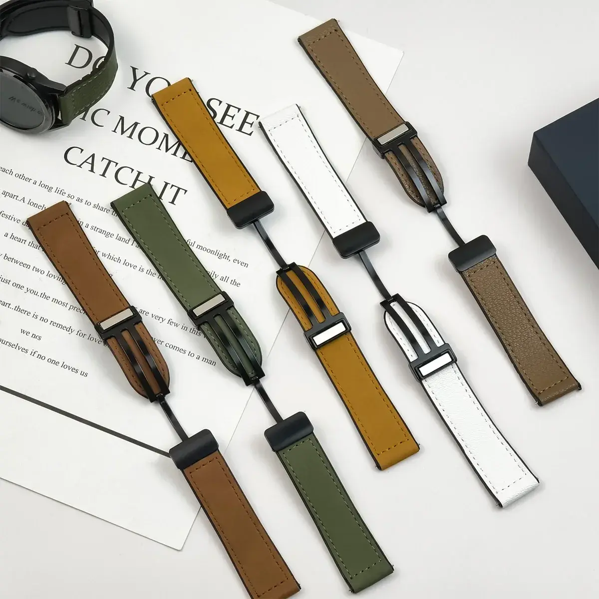 Leather Silicone Strap for Samsung Galaxy Watch 6/5/4 44mm 40mm Watchband 20mm Band Bracelet Galaxy Watch6 Classic 43mm 47mm
