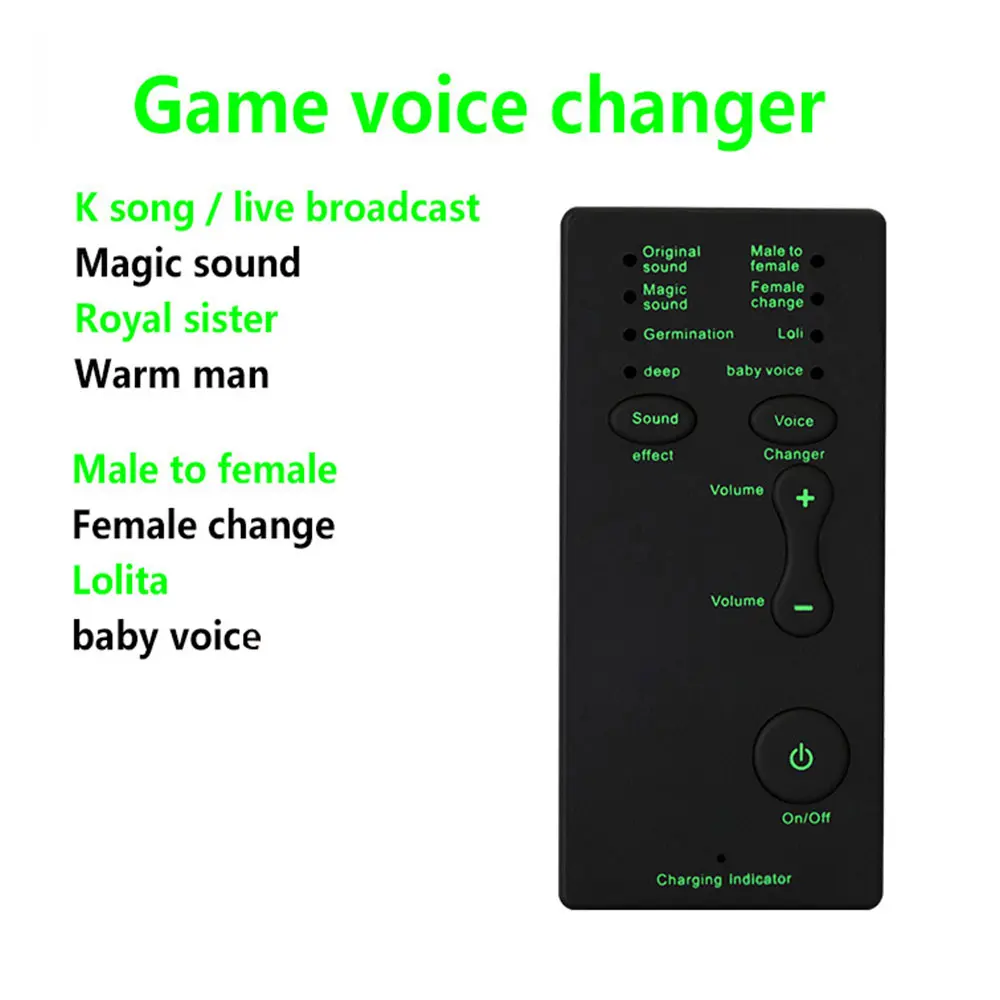 Voice Changer 7 Different Sound Changes Portable Voice Amplifiers for PS4 Xbox Console PC Phone Tablet Sound Card 7 Change