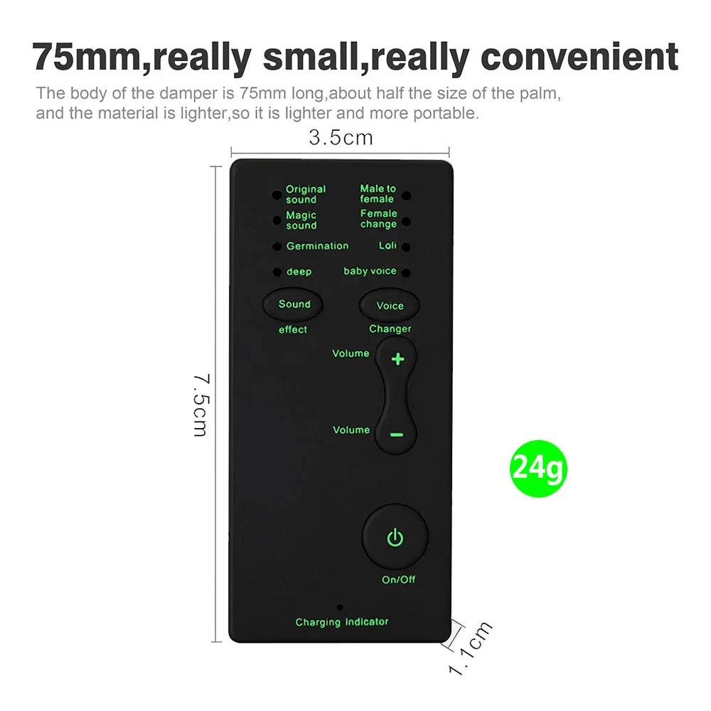 Voice Changer 7 Different Sound Changes Portable Voice Amplifiers for PS4 Xbox Console PC Phone Tablet Sound Card 7 Change