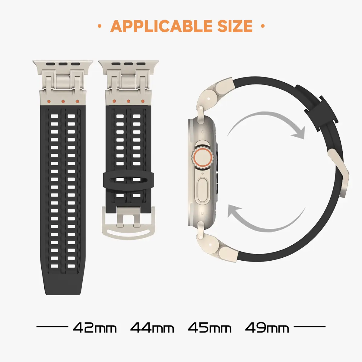 Rubber Strap For Apple Watch Band Ultra 2 1 49mm 45mm 44mm 42mm Soft Sport Band For iWatch Series 9 8 7 6 5 Bracelet Accessories