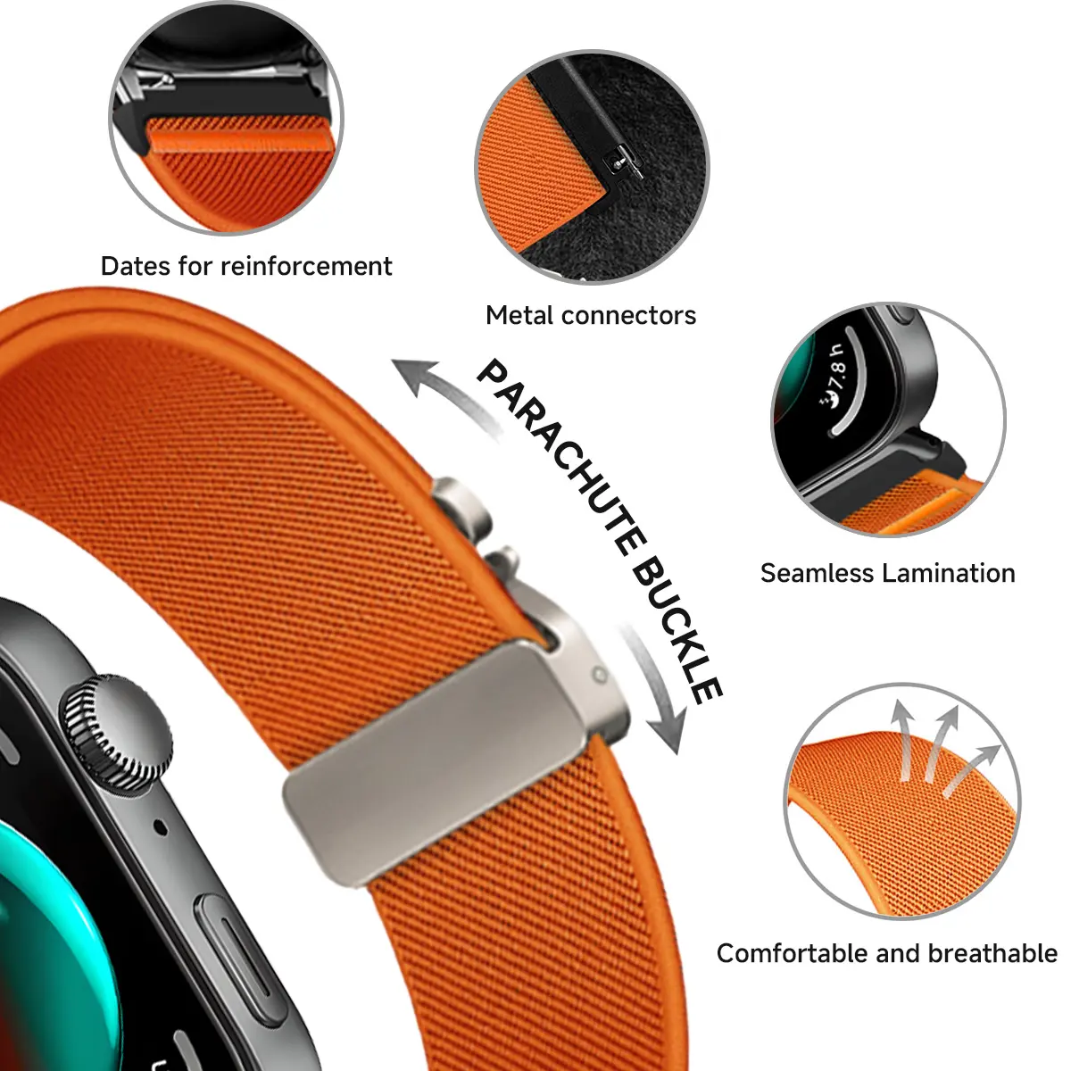 Nylon Strap For Huawei Watch 4/4pro/3 Bracelet For Huawei Fit2/1 Wristband Men Women Sport Bracelet Watchband Metal Strap