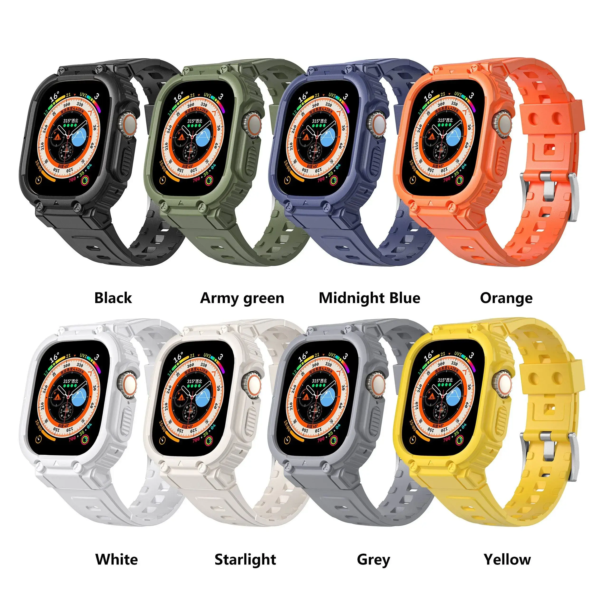 Band Case for Apple Watch 45nmm 49mm 44mm 41mm 40mm Bracelet TPU for Iwatch Ultra 7 8 6 5 4 Wristband Sport Strap Accessories