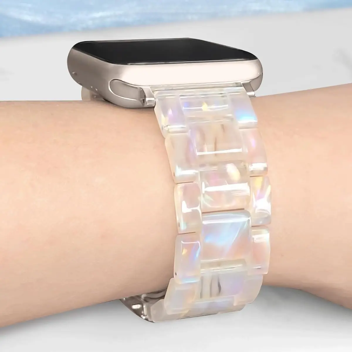 Transparent bracelet for apple watch band 44mm 49mm 41MM 45MM 46mm 42mm glacier strap iwatch series 10 9 8 7 6 5 4 3 ultra2
