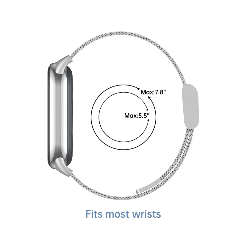 Strap for Xiaomi Mi 9 8 Band Metal Milanese Bracelet on Mi Band 8 Wristband for Mi Band 9 8 Stainless Steel Strap Accessories