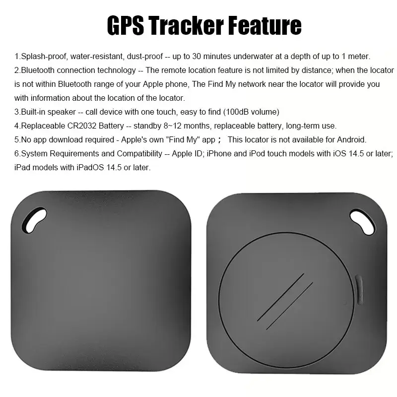 Findmy Anti-lost Locator AirTag Elderly Anti-lost Device Children Portable GPS Locator Bluetooth Tracker Security Protection
