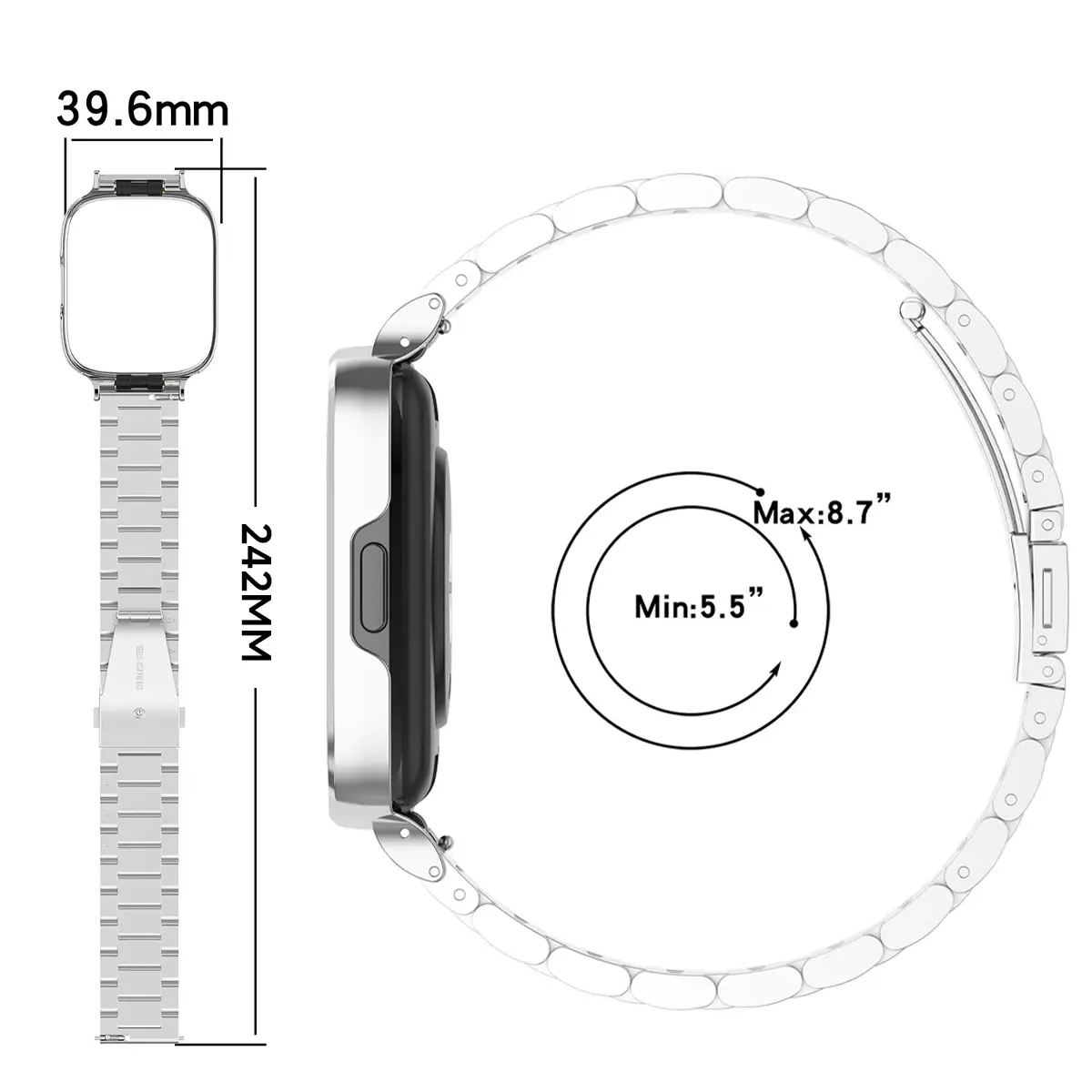 Metal Buckle Strap+Case for Redmi Watch 3 Active Milanese bracelet for Redmi Watch 3 Lite Band+Case protector Watch Accessories