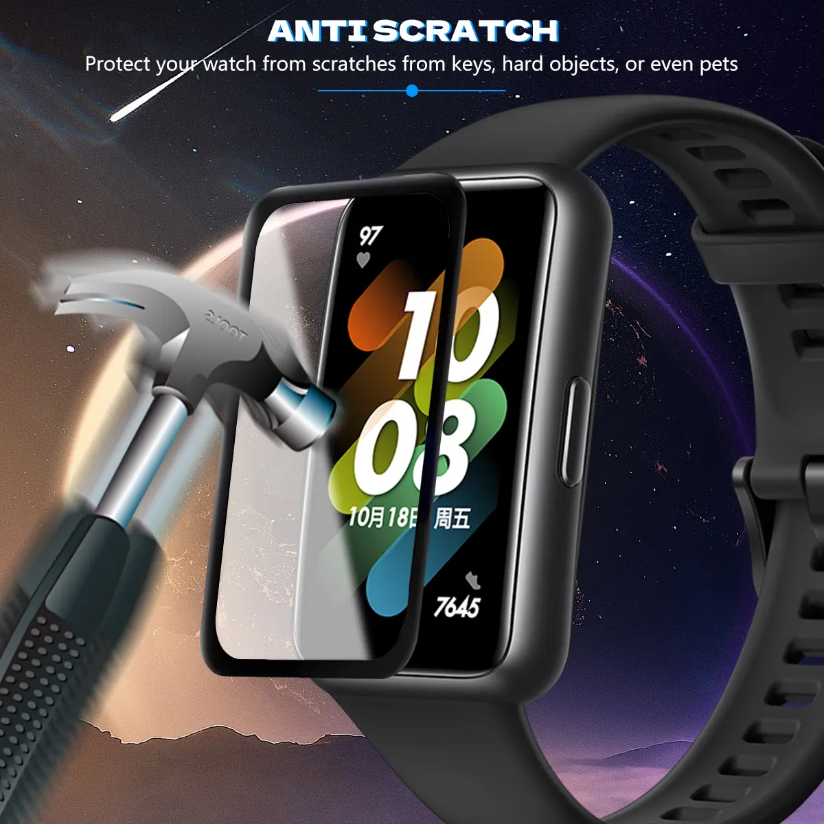 3D Protective Film for Samsung Galaxy Fit 3 Screen Protector Anti-scratch for Galaxy Fit3 Smartwatch Protector (Not Glass)