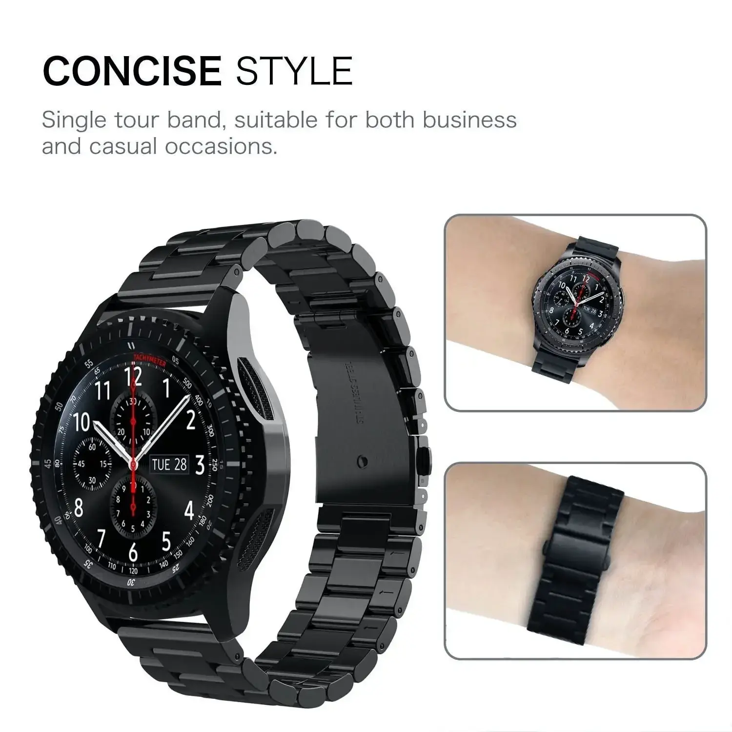 20mm 22mm Stainless Steel Strap for Samsung Galaxy Watch 7 6 5 4 5Pro 40/44mm 6 Classic 43mm 47mm Metal Band for Huawei GT5 4Pro
