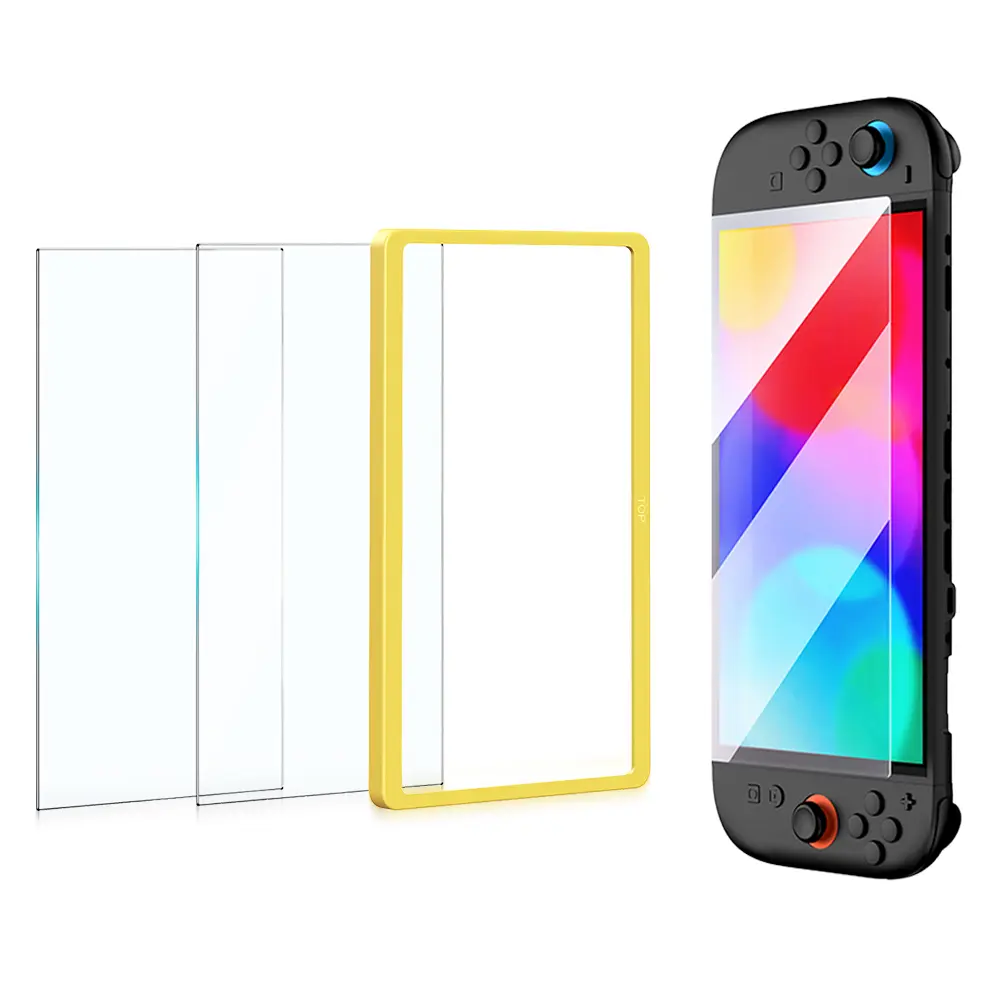 For Switch 2 Screen Tempered Film Impact Resistance Tempered Glass Protective Film with Alignment Tool for Switch 2 Accessories