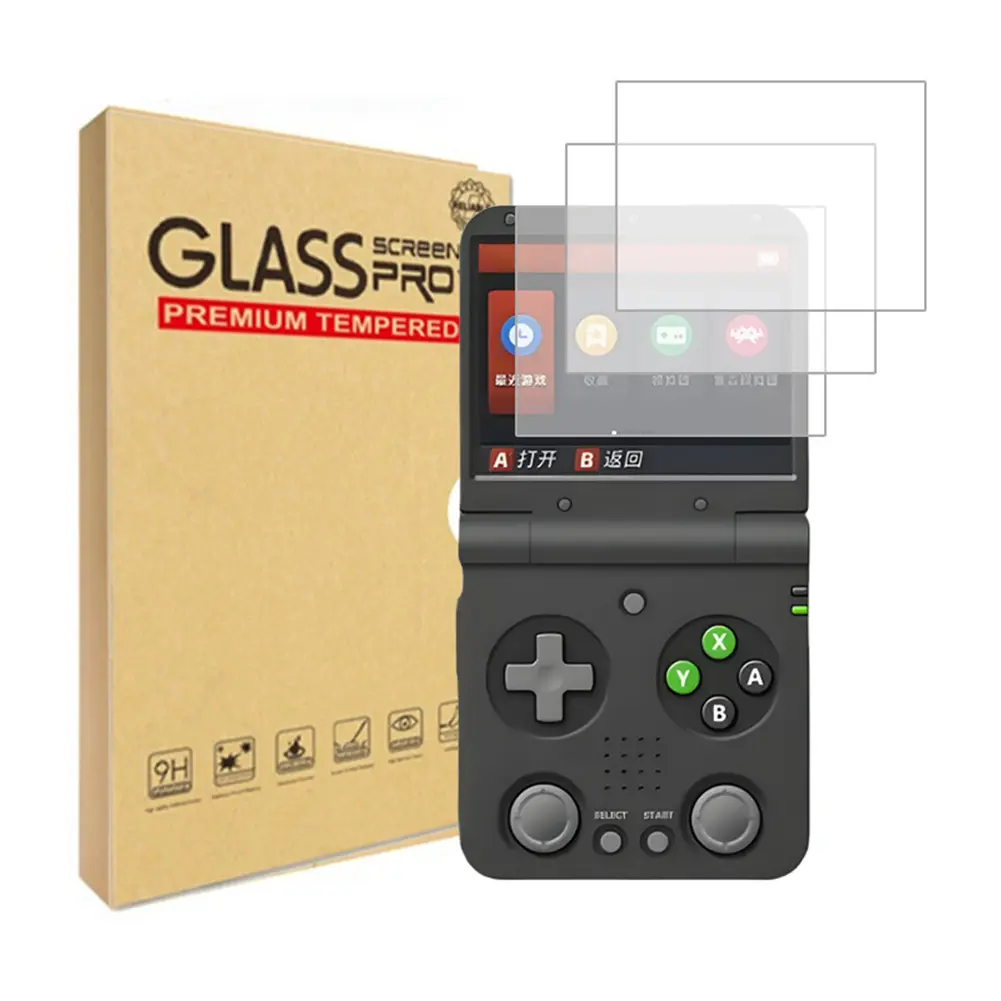 For Miyoo Flip Tempered Glass Screen Protector Films Anti-Scratch Game Console Screen Protector Film Game Console Accessories